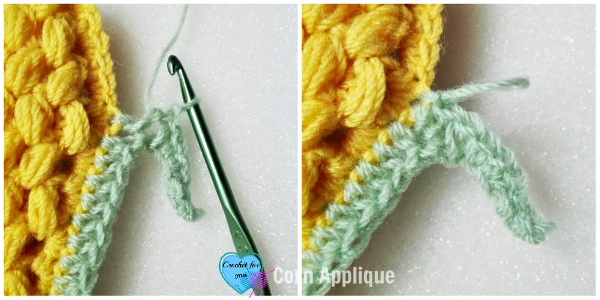 Crochet Corn Applique - free pattern