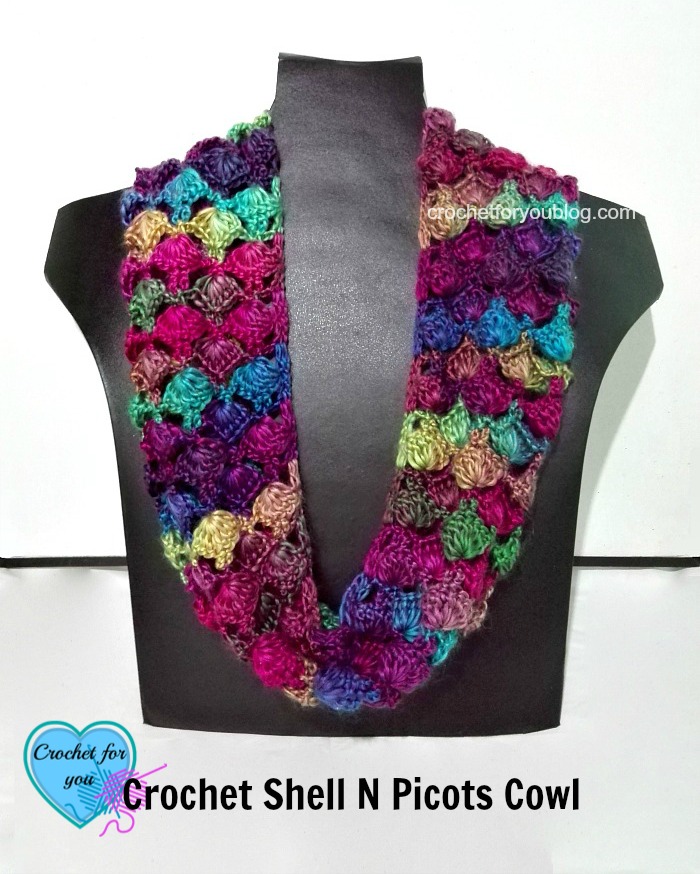 crochet-shell-n-picots-cowl-free-pattern