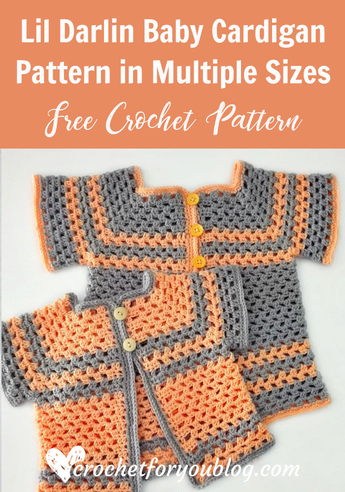 Lil Darlin Baby Cardigan Pattern in Multiple Sizes - free crochet pattern