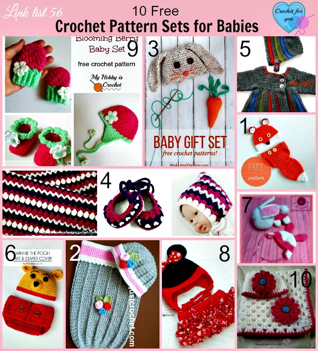 10 Free Crochet Pattern Sets for Babies