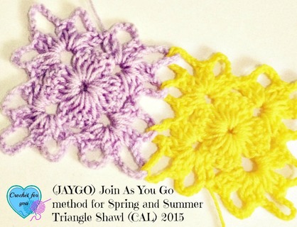 Join As You Go Crochet Method for Spring and Summer Triangle Shawl (CAL)