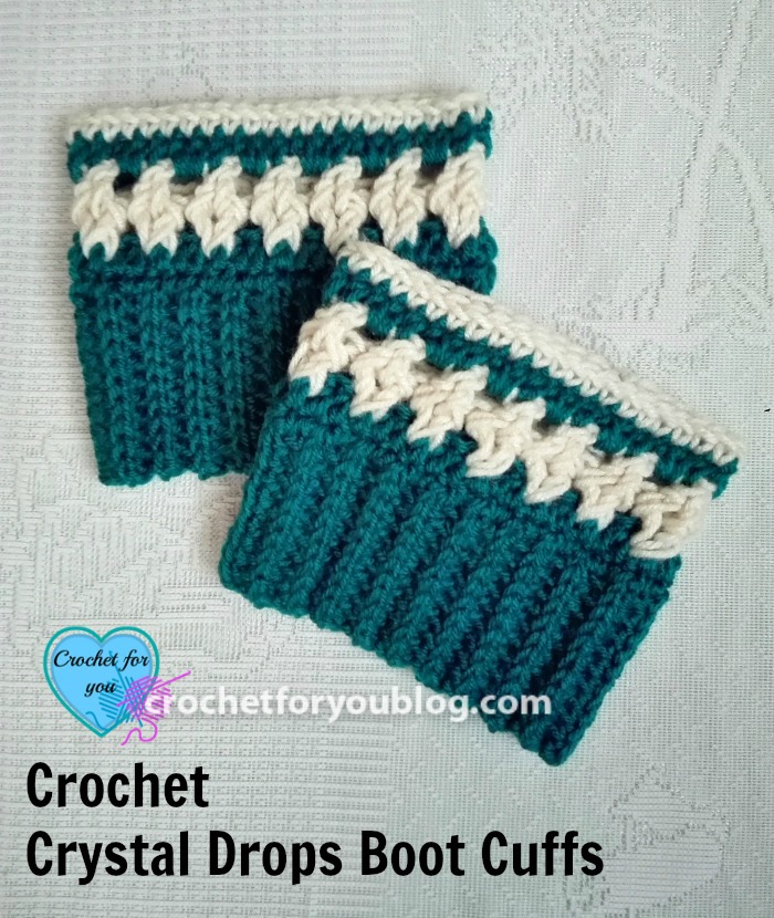 Crochet Crystal Drops Boot Cuffs Free Pattern