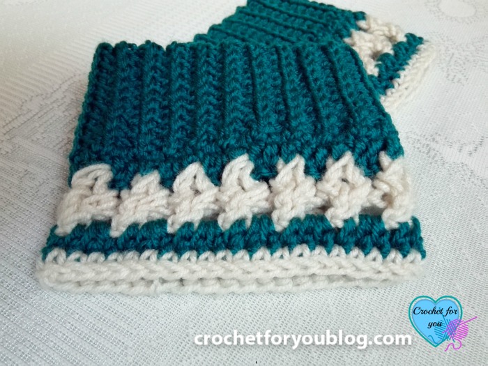 Crochet Crystal Drops Boot Cuffs Free Pattern