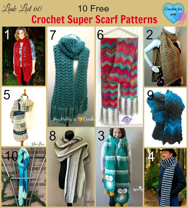 10 Free Crochet Super Scarf Patterns