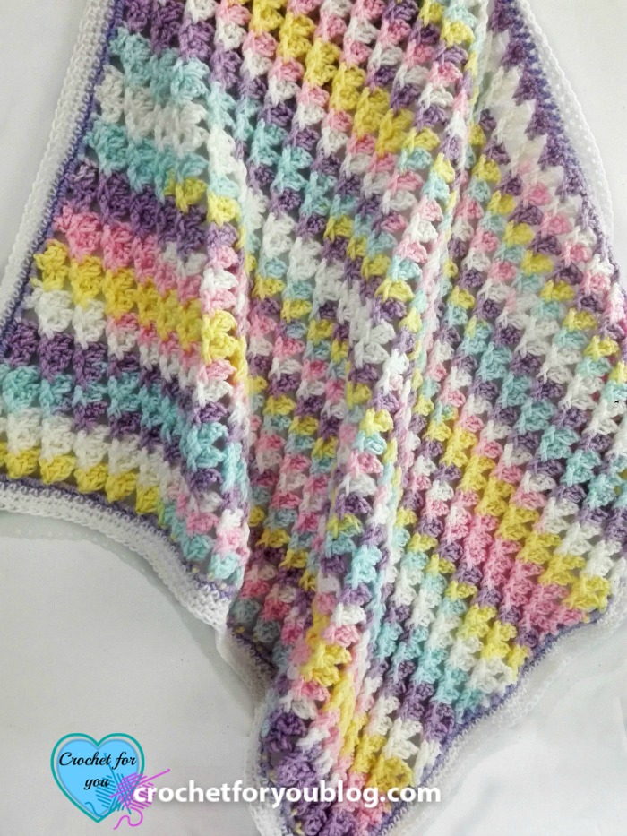 Pastel Peaks Crochet Baby Blanket Free Pattern