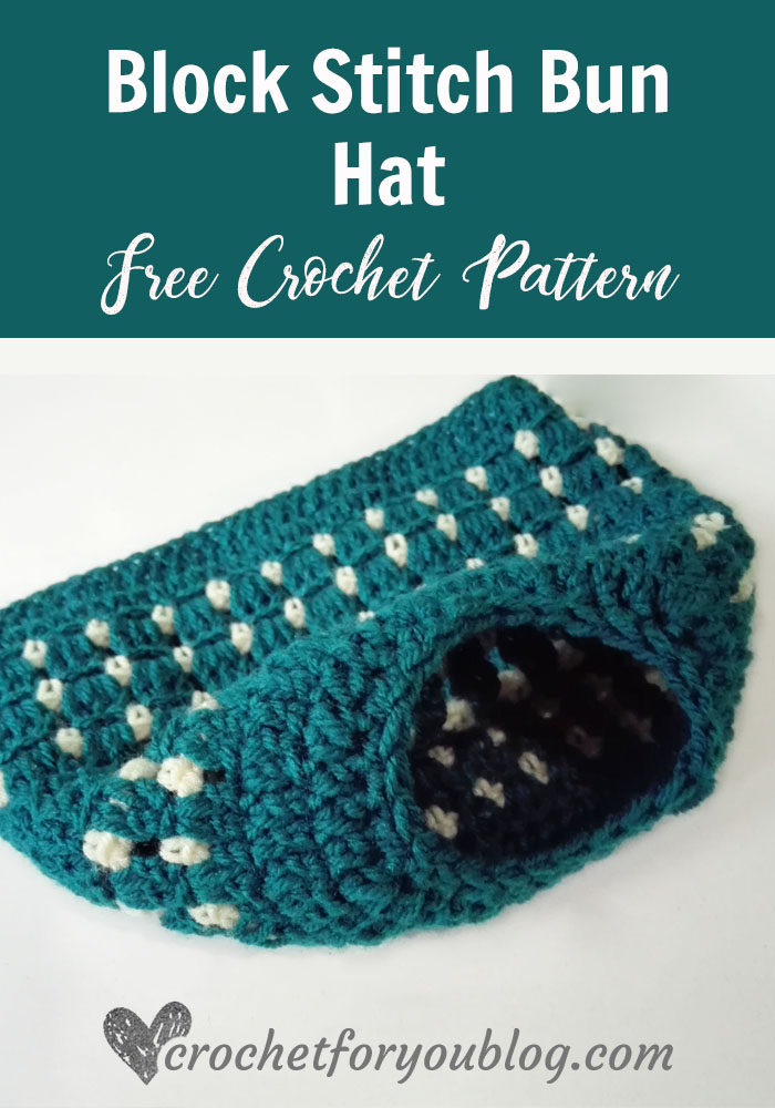 Block Stitch Bun Hat - free crochet pattern