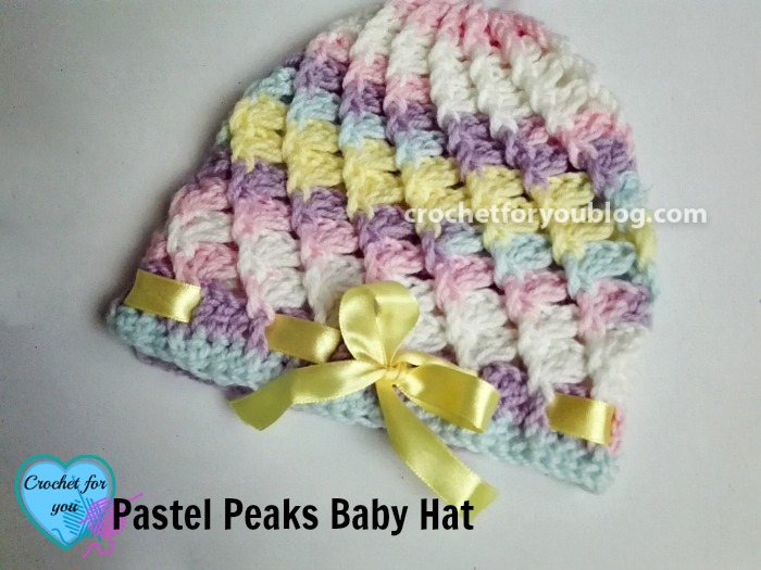 Pastel Peaks Baby Hat - free crochet pattern