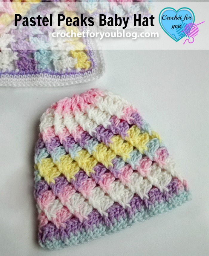 Pastel Peaks Baby Hat - free crochet pattern