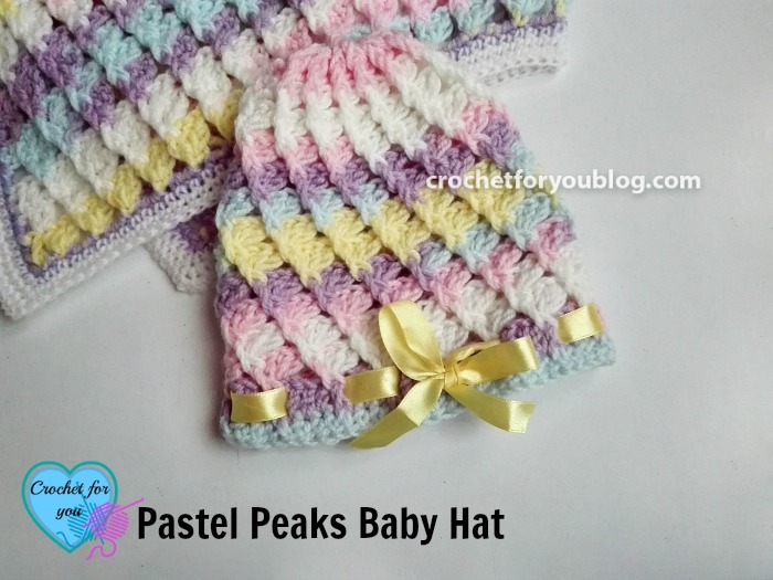 Pastel Peaks Baby Hat - free crochet pattern