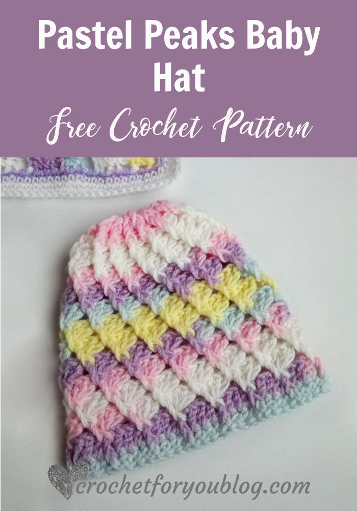 Pastel Peaks Crochet Baby Hat - free crochet pattern