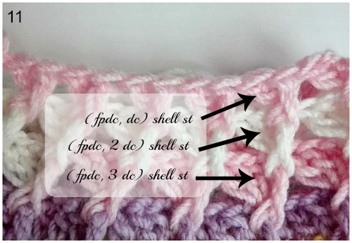 Stitch Tutorial for Pastel Peaks Baby Hat