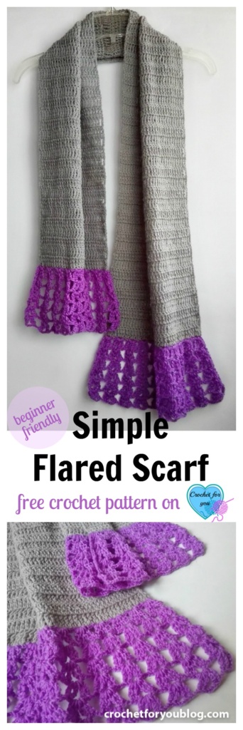 Simple Flared Scarf - free crochet pattern