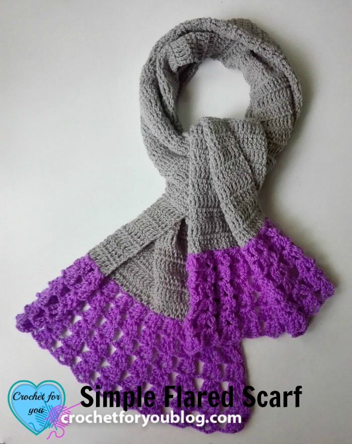 Simple Flared Scarf - free crochet pattern