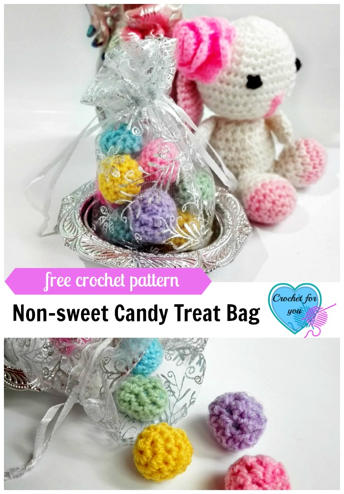 Crochet non-sweet Candy Treat Bag Free Pattern