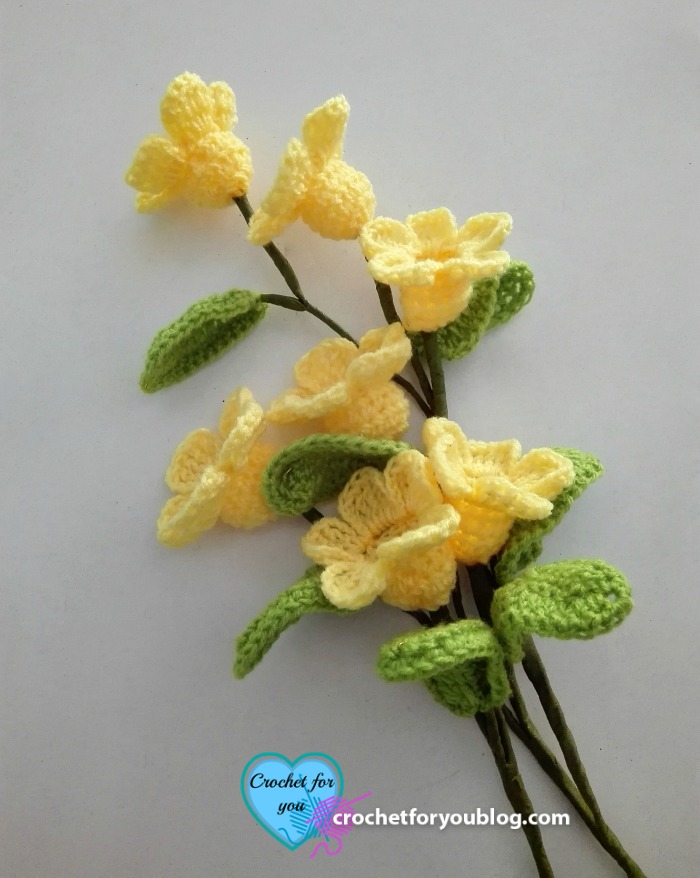 Crochet 3D flower bouquet free crochet pattern