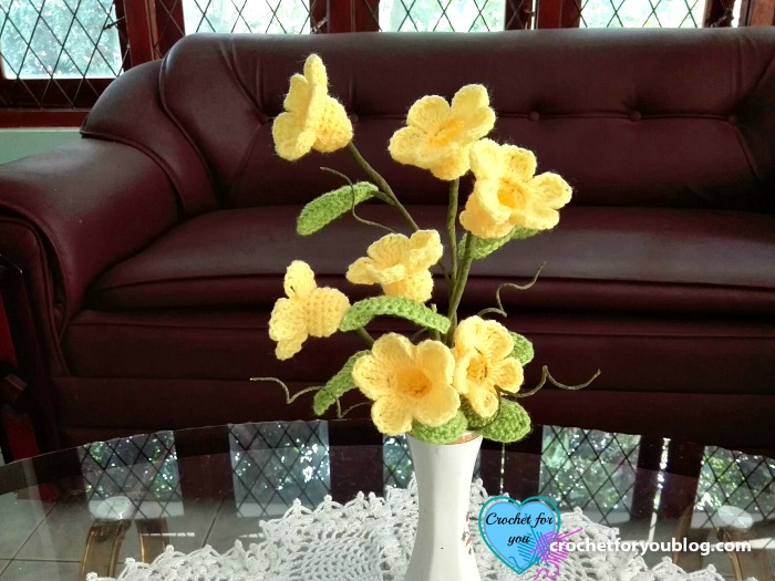 Crochet 3D flower bouquet free crochet pattern