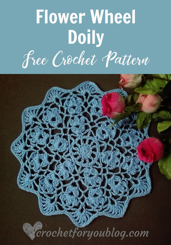 Flower Wheel Doily - free crochet pattern
