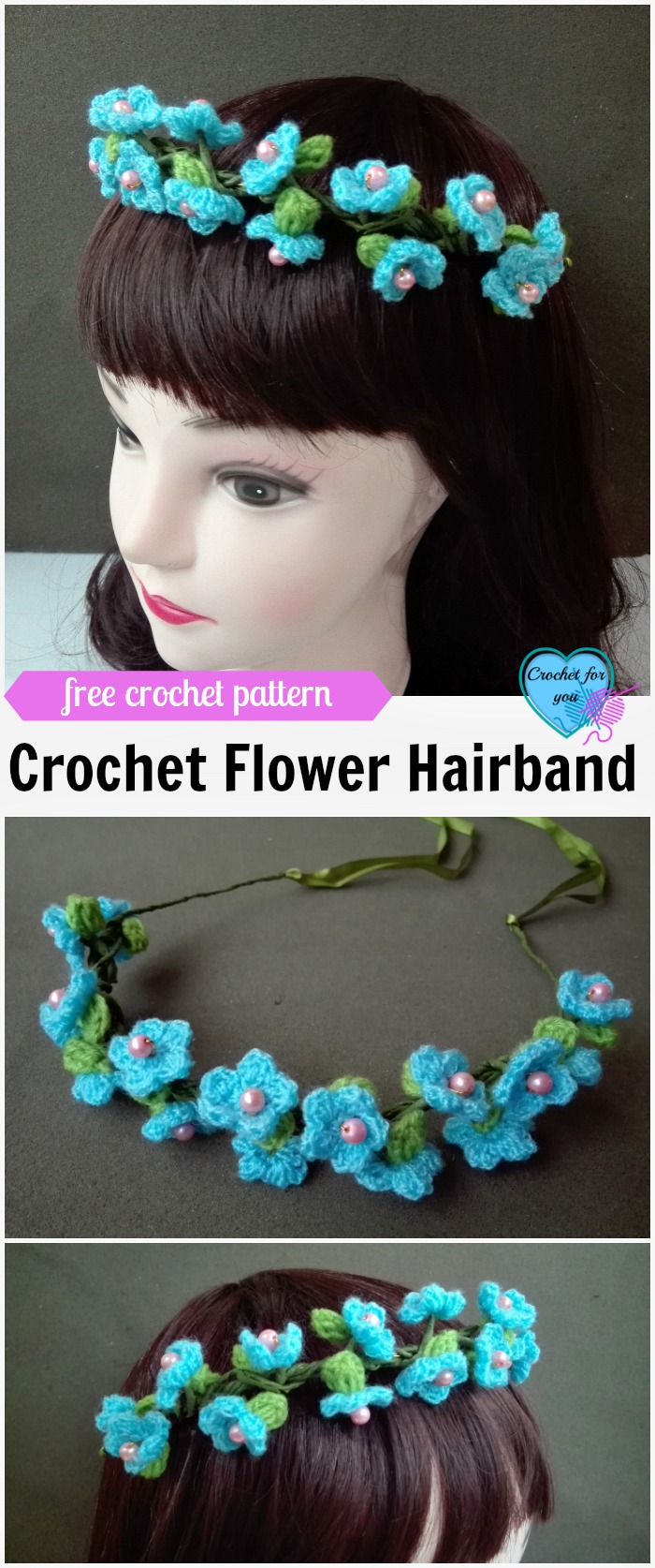 Crochet Flower Hairband Free Crochet Pattern