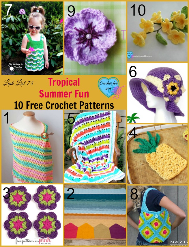 Tropical Summer Fun 10 Free Crochet Patterns