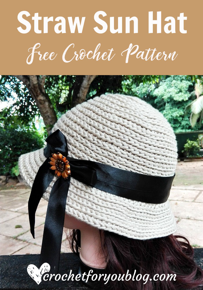 Straw Sun Hat - free crochet pattern