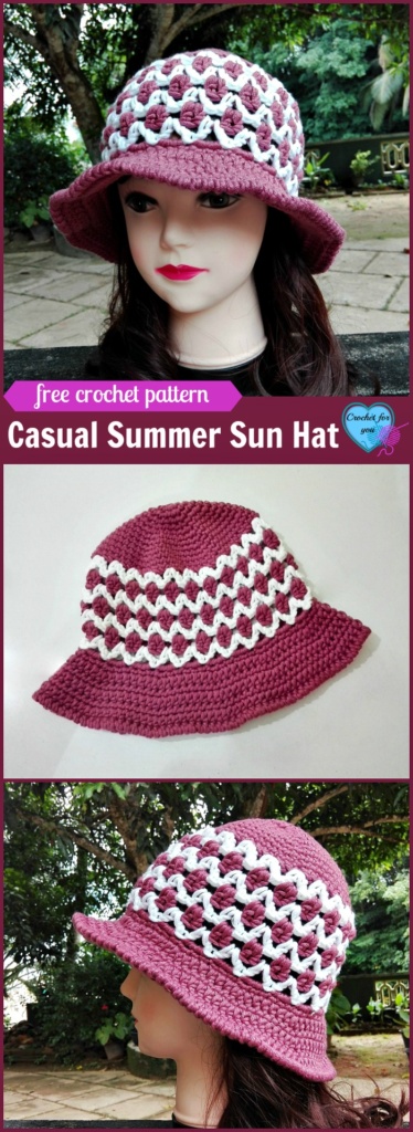 Casual Summer Sun Hat - free crochet pattern