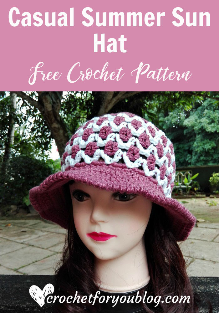 Casual Summer Sun Hat - free crochet pattern