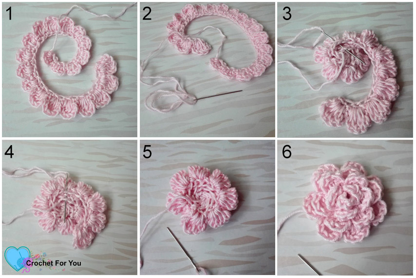 Crochet Flower of Easy Peasy Baby Beanie Pattern