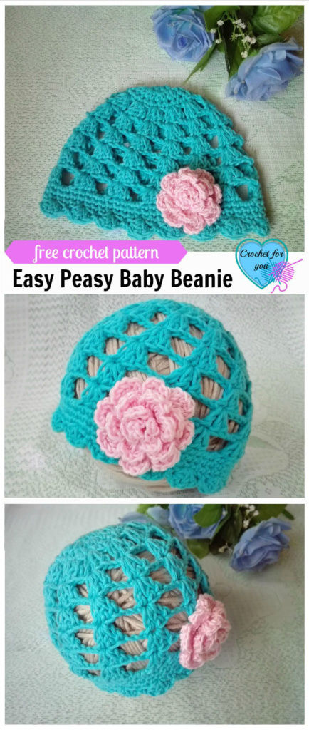 Easy Peasy Baby Beanie Free Crochet Pattern
