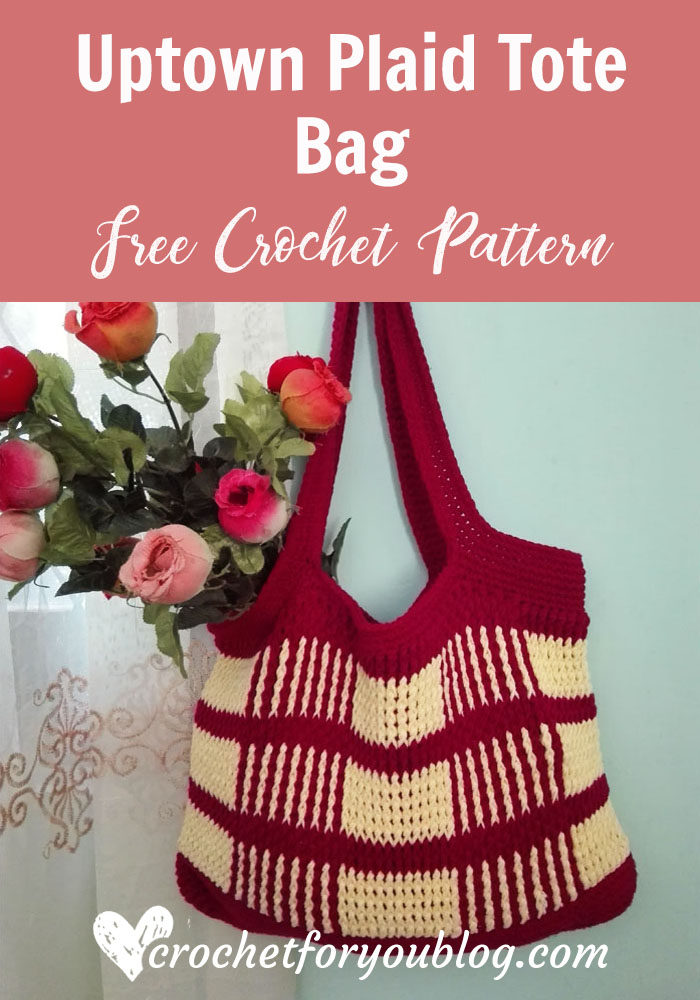 Uptown Plaid Tote Bag - free crochet pattern