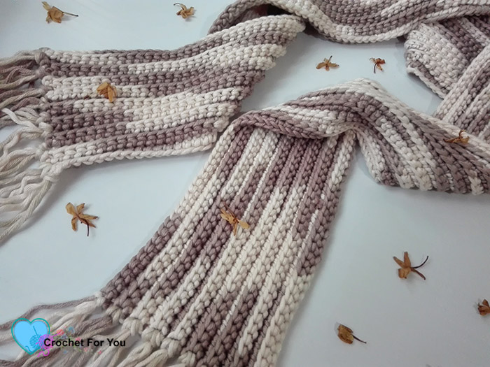 Crochet Easy Ribbed Scarf