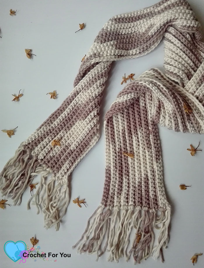 Crochet Easy Ribbed Scarf - free pattern