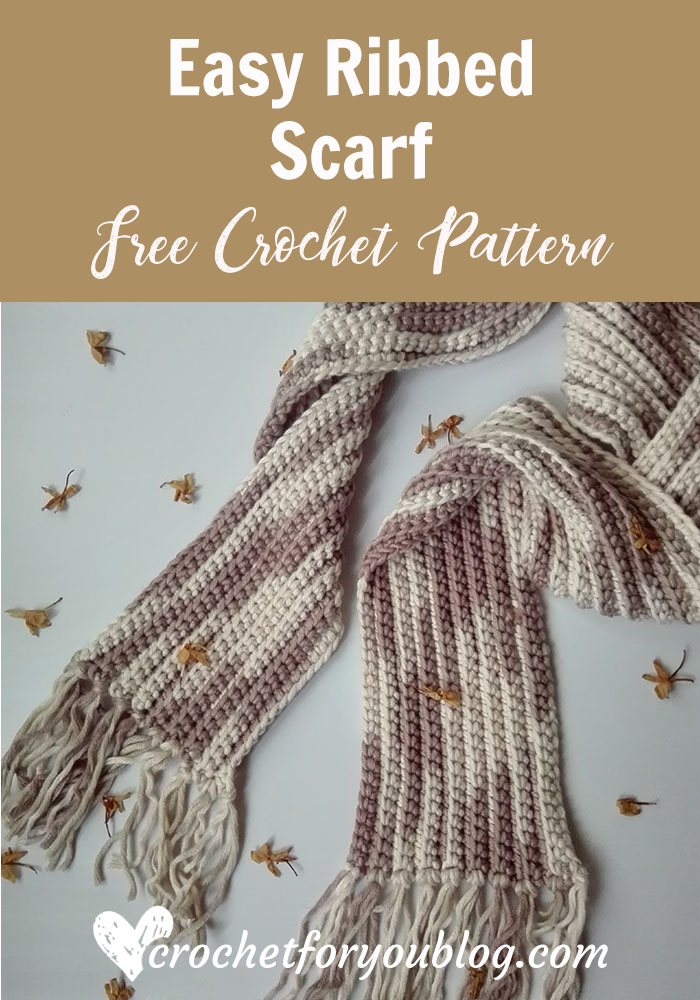 Easy Ribbed Scarf - free crochet pattern