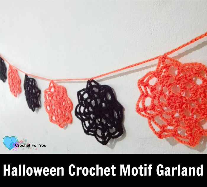 Halloween crochet Motif Garland - free pattern