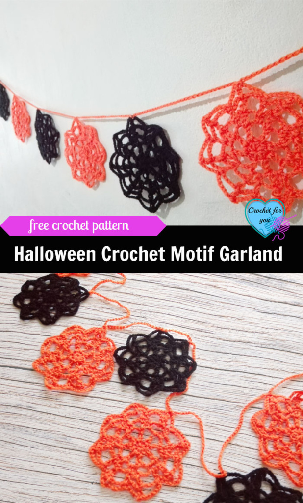 Halloween crochet Motif Garland - free pattern