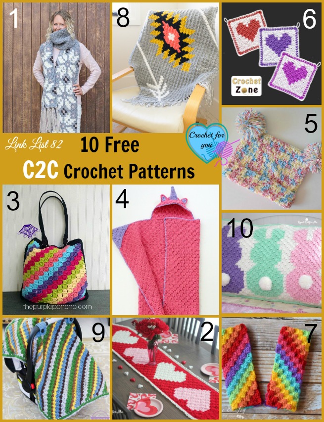 10 Free C2C Crochet Patterns