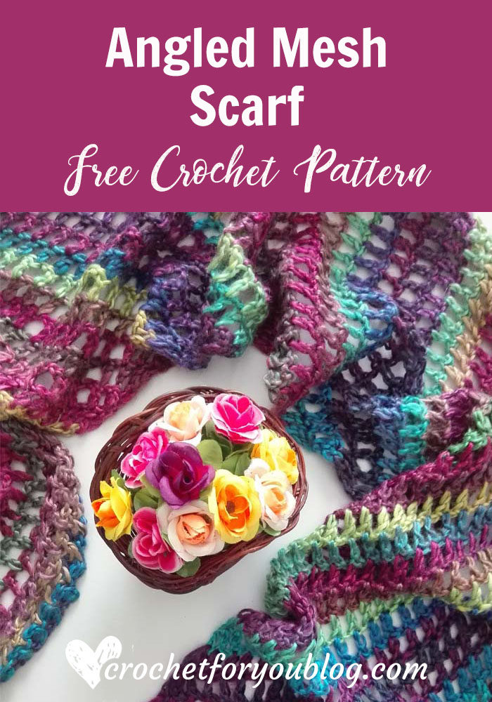 Angled Mesh Scarf - free crochet pattern