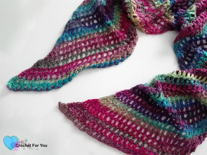 Crochet Angled Mesh Scarf Free Pattern