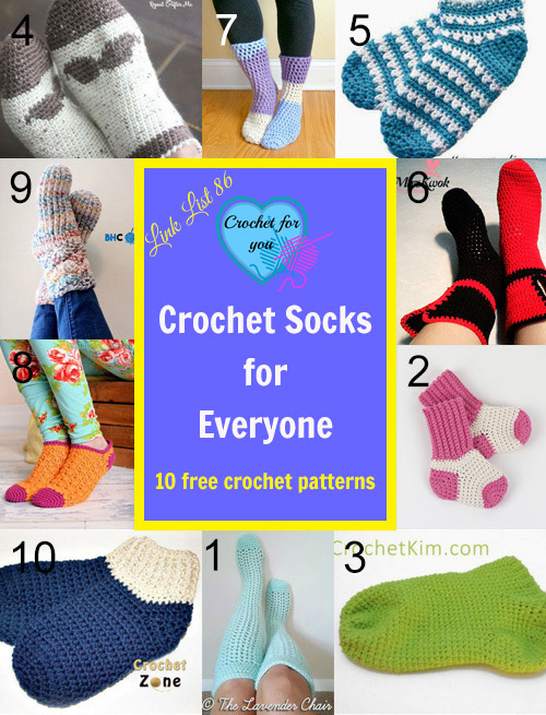 10 FREE Crochet Socks for Everyone