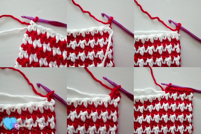 Peppermint Houndstooth Scarf Free Pattern