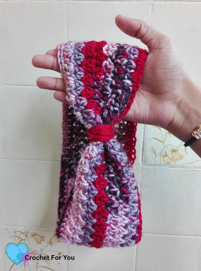 Winter's Cerise Crochet Headband Free Pattern