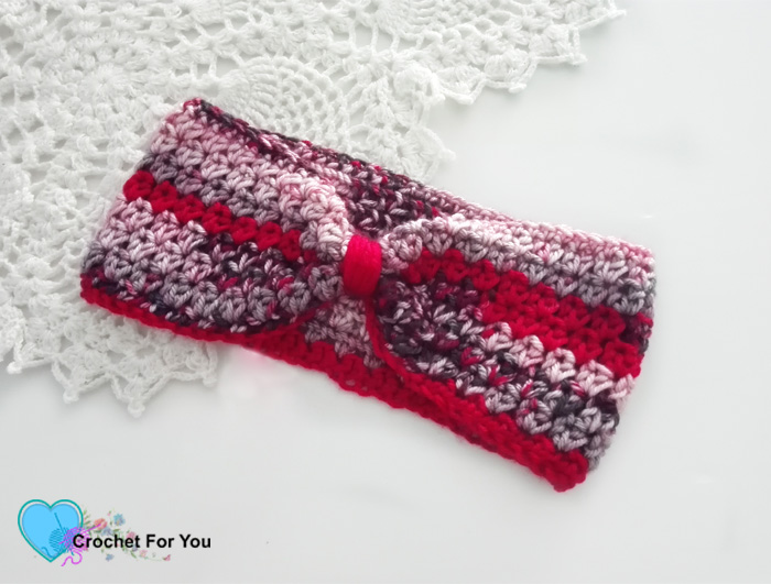 Winter's Cerise Crochet Headband Free Pattern