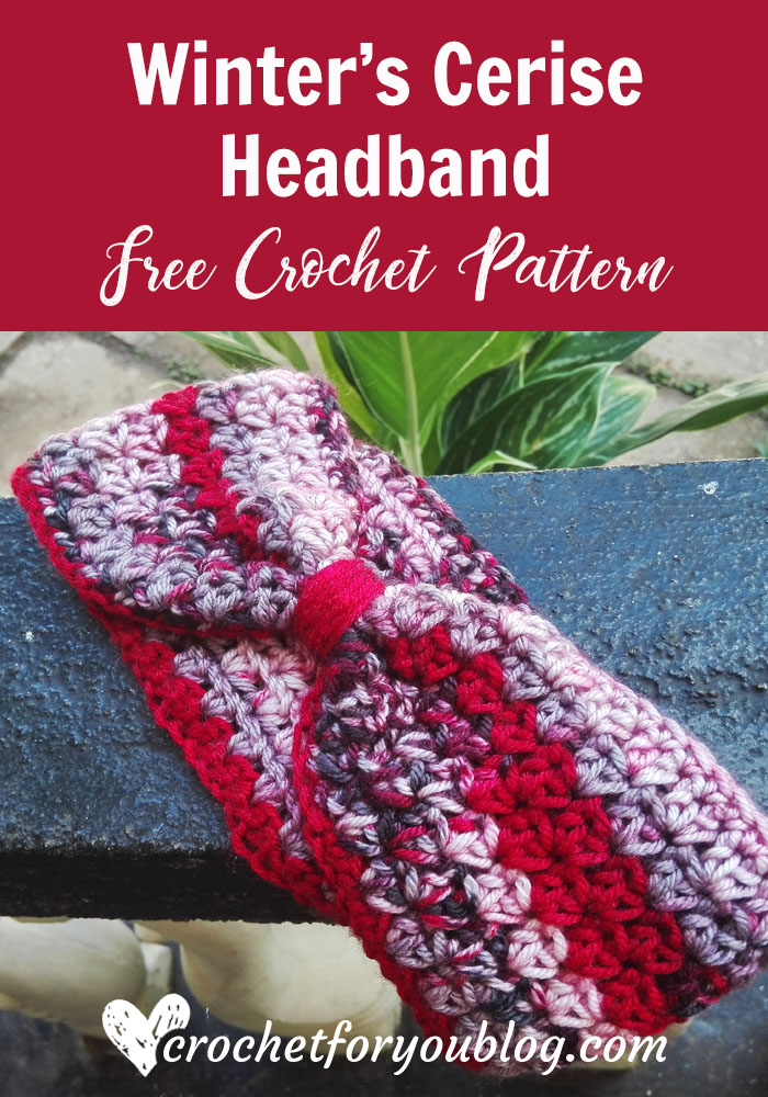 Winter’s Cerise Crochet Headband - free crochet pattern