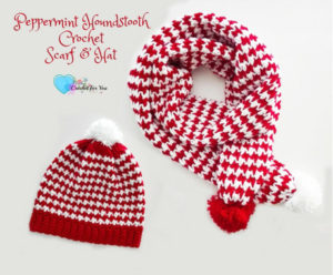 Peppermint Houndstooth Scarf & Hat