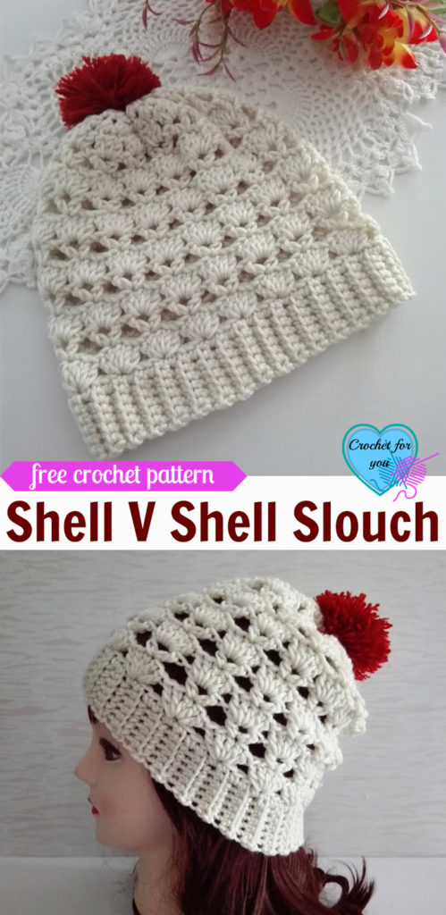 Shell V Shell Crochet Slouch Free Pattern