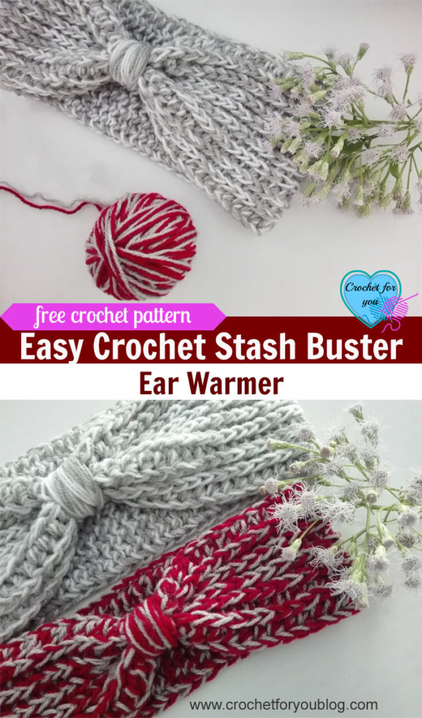 Easy Crochet Stash buster Ear Warmer - Free Pattern