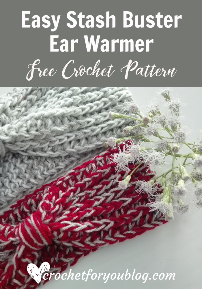 Easy Stash Buster Ear Warmer - free crochet pattern