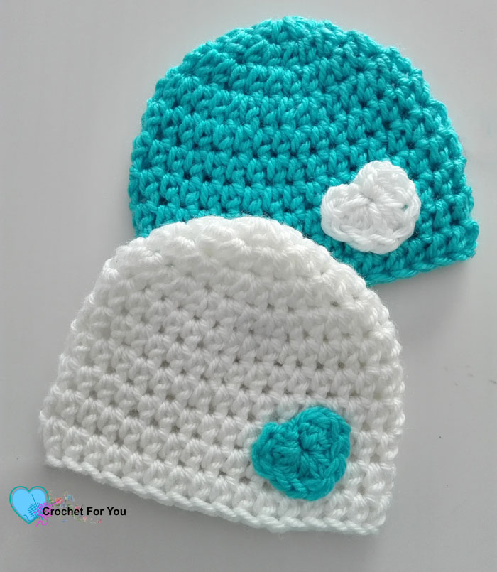 Little Heart Crochet Preemie Hat Free Pattern
