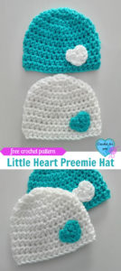 Little Heart Preemie Hat - free crochet pattern