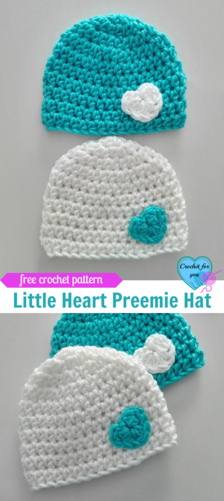 Little Heart Crochet Preemie Hat Free Pattern