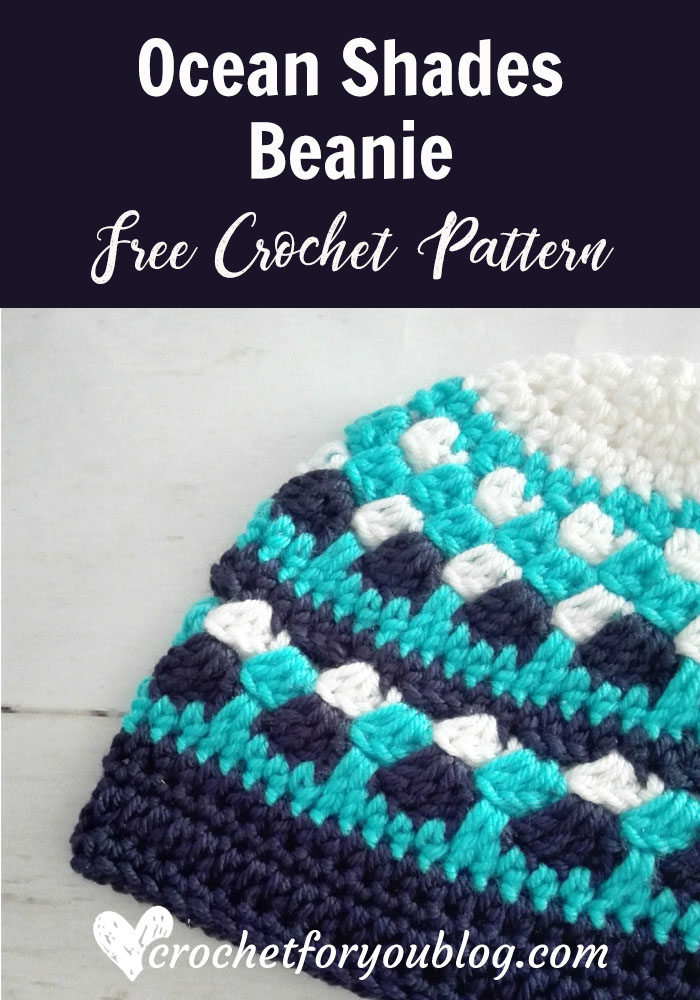 Ocean Shades Beanie - free crochet pattern